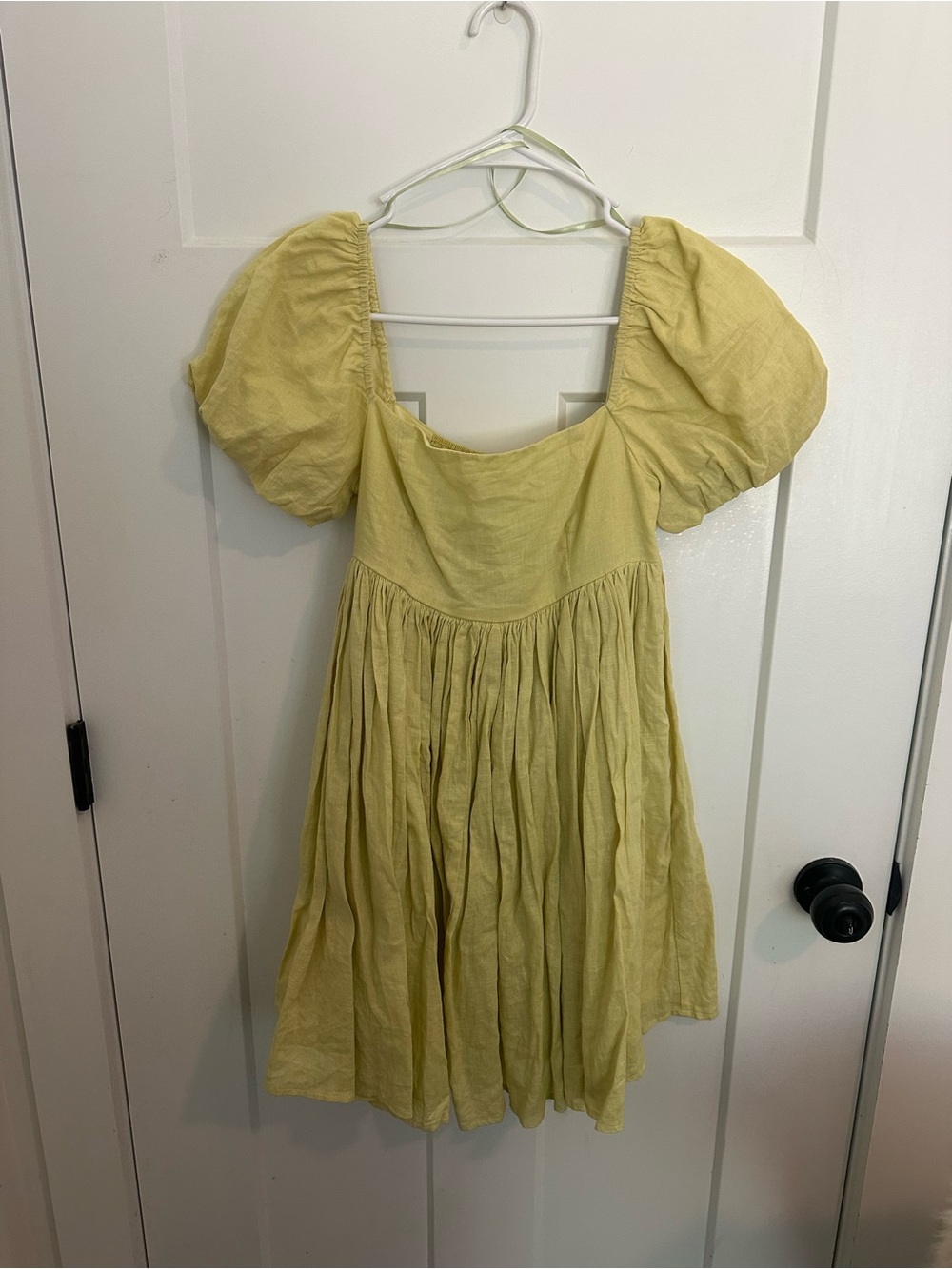 The Impeccable Pig Mable Yellow Puff Sleeve Dress